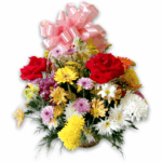 Cesta Redonda de Flores do Campo