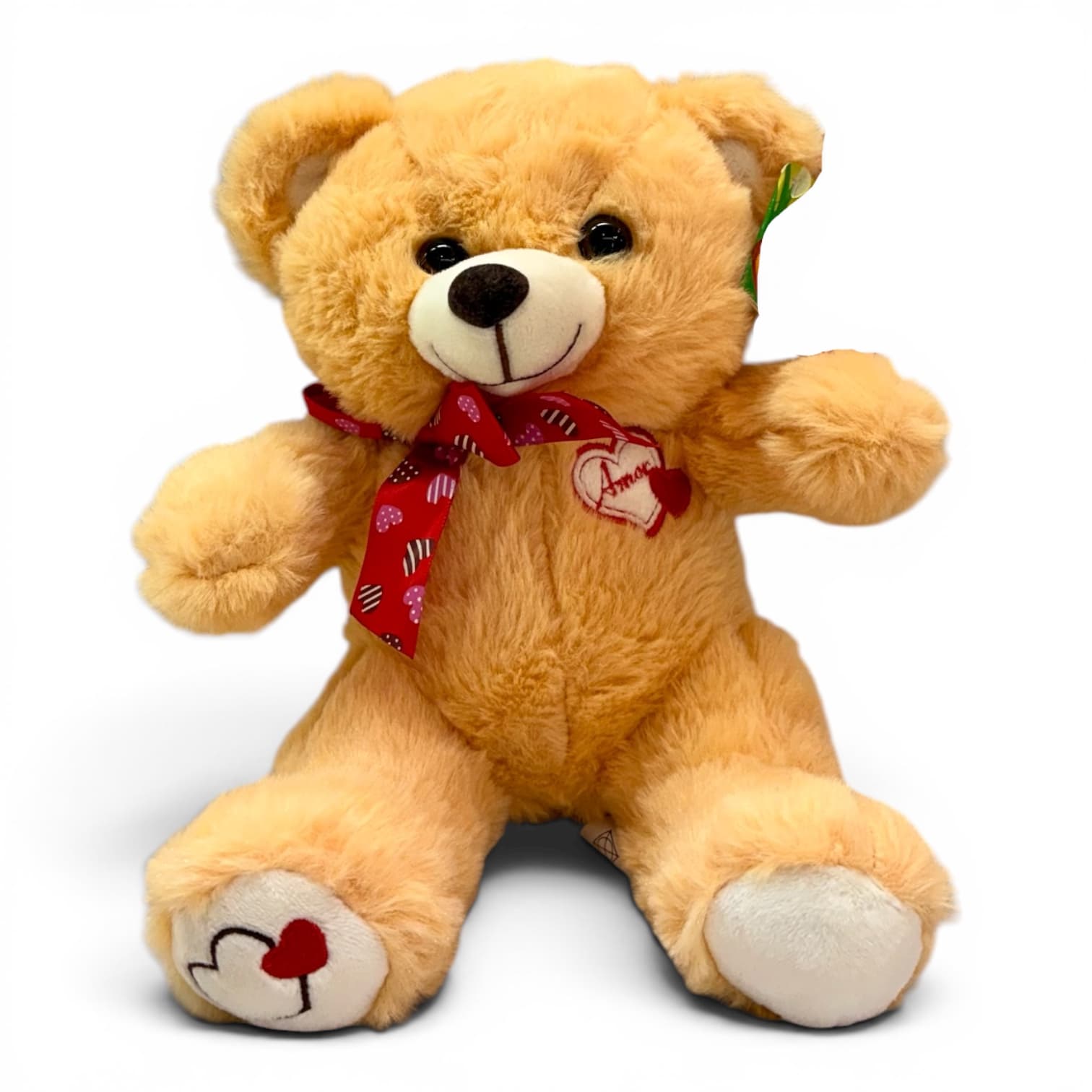 ursinho-carinho-bege-principal.jpg Ursinho Carinho bege de pelúcia para complementar flores e presentes